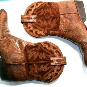 Sartore Paris Brown Suede & Lizard Ankle-Height Cowgirl Boots 7M 37M $740